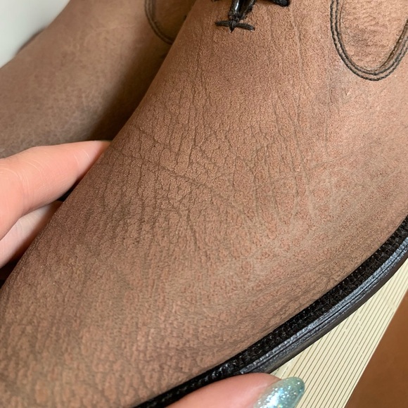 60s DEADSTOCK "Boulet" Taupe Leather Oxfords Dress Shoes - Picture 8 of 8